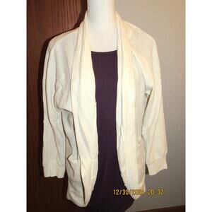 Maurices White Waffle-Knit Boyfriend Cardigan – Size Small